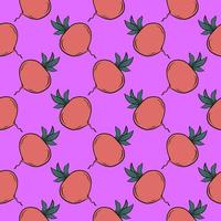 Red small beet, seamless pattern on pink background. vector