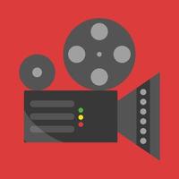 Cinema camera, illustration, vector on white background.