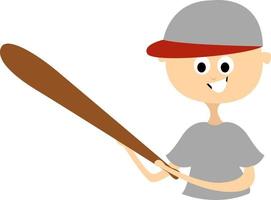 Baseball player, illustration, vector on white background.