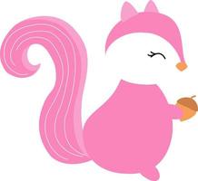 Pink squirrel, illustration, vector on white background.