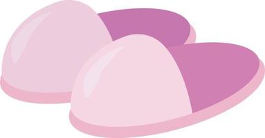 Pink slippers, illustration, vector on white background.