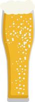 Beer in long glass, illustration, vector on white background.