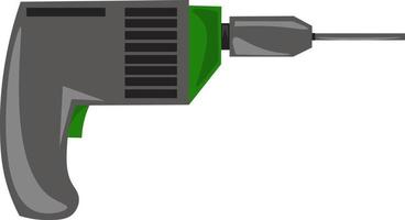 Gray drill, illustration, vector on white background.