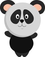 lindo panda pequeño, ilustración, vector sobre fondo blanco