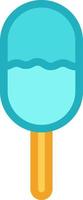 Blueberry ice cream on stick, illustration, vector on a white background.