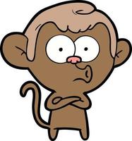 Cartoon monkey whistling vector