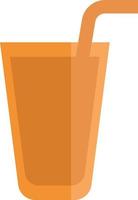 Orange juice in glass cup, illustration, vector, on a white background. vector