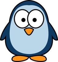 Blue penguin, illustration, on a white background. vector