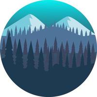 Forest in the dark ,illustration, vector on white background.