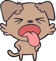 Cartoon dog tongue out vector