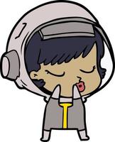 Cartoon cute spacewoman vector