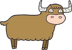 Cartoon highland cow vector