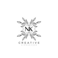 nk letra inicial flor logotipo plantilla vector premium vector art