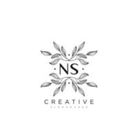 NS Initial Letter Flower Logo Template Vector premium vector art