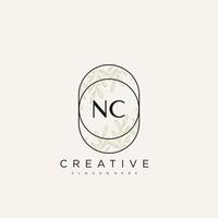 NC Initial Letter Flower Logo Template Vector premium vector art