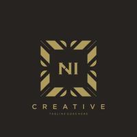 NI initial letter luxury ornament monogram logo template vector