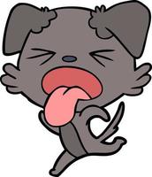 Cartoon dog tongue out vector