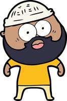 Cartoon man with beard staring vector