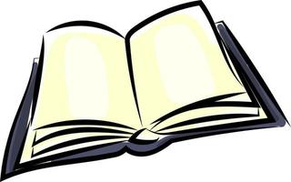 Open book, illustration, vector on white background.