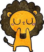 Retro grunge texture cartoon cute lion vector