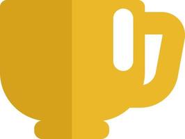 Interesting yellow mug, illustration, vector on a white background.