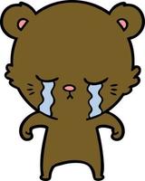 Cartoon bear crying vector