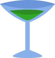 Green coctail, illustration, vector on a white background.