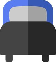 Blue bed, illustration, vector on a white background.