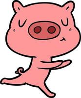 Vector pig character in cartoon style