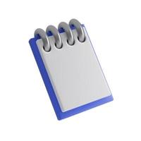 3d notepad icon with sheets for notes. Vector illustration