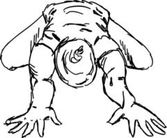 Child pose sketch, illustration, vector on white background.