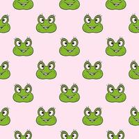 Frog with eyelashes,seamless pattern on very light pink background. vector