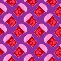 Red lemonade , seamless pattern on a purple background. vector