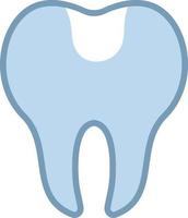 Tooth with dental filling, illustration, vector on white background.