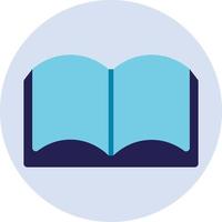 Blue open book, illustration, vector on a white background.