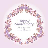 Deep purple rose polygon frame welcome card vector