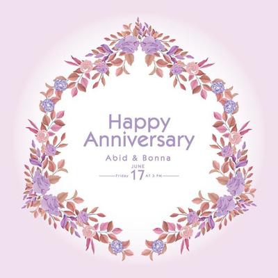 Deep purple rose polygon frame welcome card