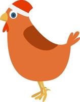 Brown chicken, illustration, vector on white background.