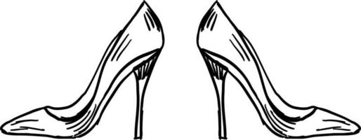 Womans heels, illustration, vector on white background.
