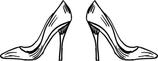 Womans heels, illustration, vector on white background.