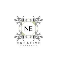 NE Initial Letter Flower Logo Template Vector premium vector art