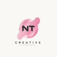 NT Initial Letter Colorful logo icon design template elements Vector