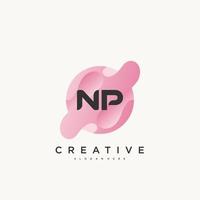 NP Initial Letter Colorful logo icon design template elements Vector