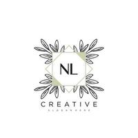 NL Initial Letter Flower Logo Template Vector premium vector art