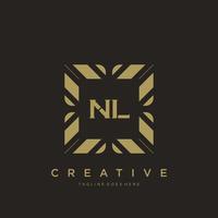 NL initial letter luxury ornament monogram logo template vector