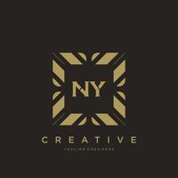 NY initial letter luxury ornament monogram logo template vector