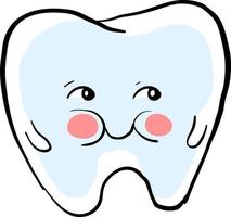 Fat tooth, illustration, vector on white background.