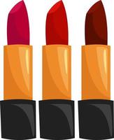 Red lipsticks, illustration, vector on white background