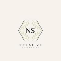 NS Initial Letter Flower Logo Template Vector premium vector art