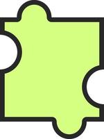 Green logic piece of puzzle, illustration, on a white background. vector